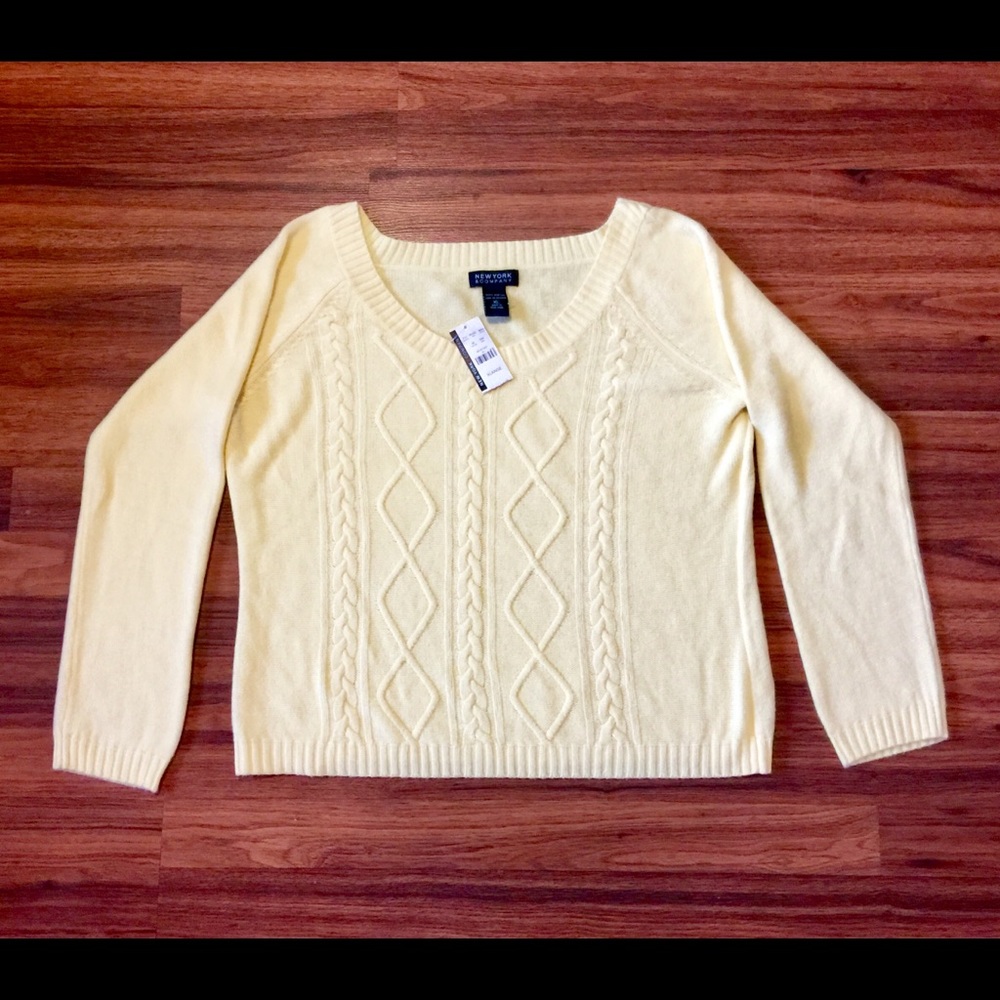 New York & Company Yellow Sweater- XL